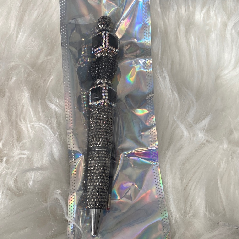 Black and Silver Rhinestone Pen